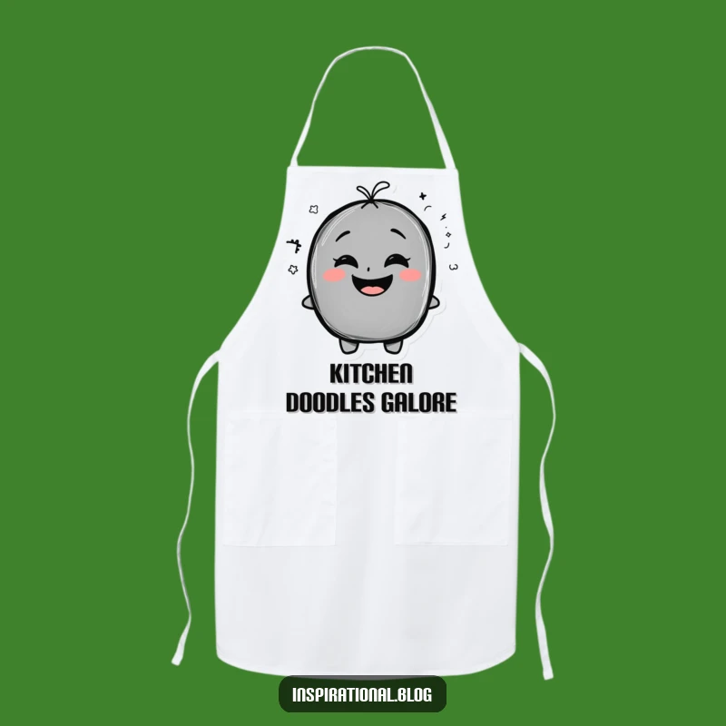 Funny Chalkboard Doodle Apron: Cook with Laughs and Artistic Flair