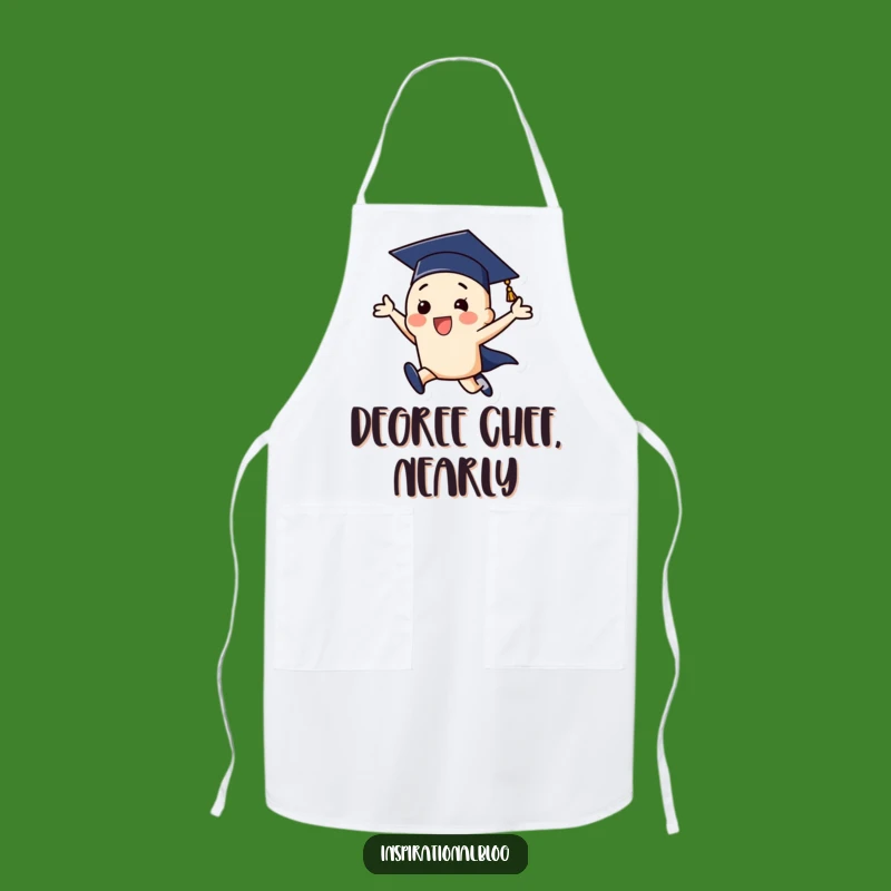 Funny Graduation Cap Leap Apron: Cook Up Some Celebration