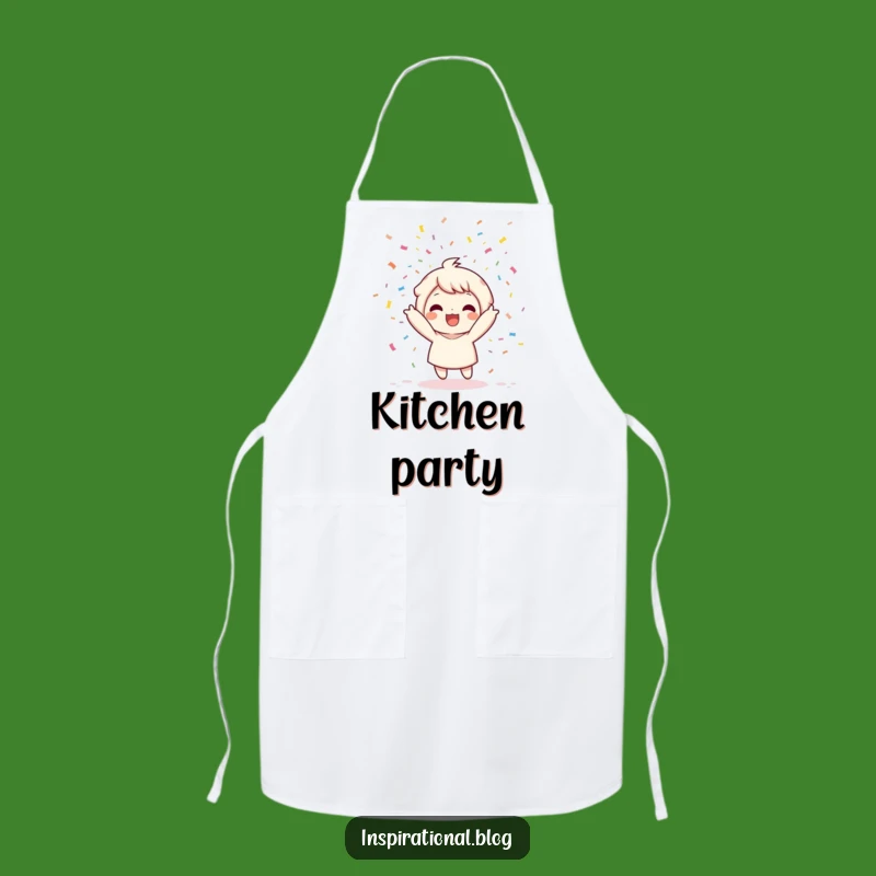 Funny Kitchen Kawaii Confetti Apron: Party Chef, Perfect Funny Gift!
