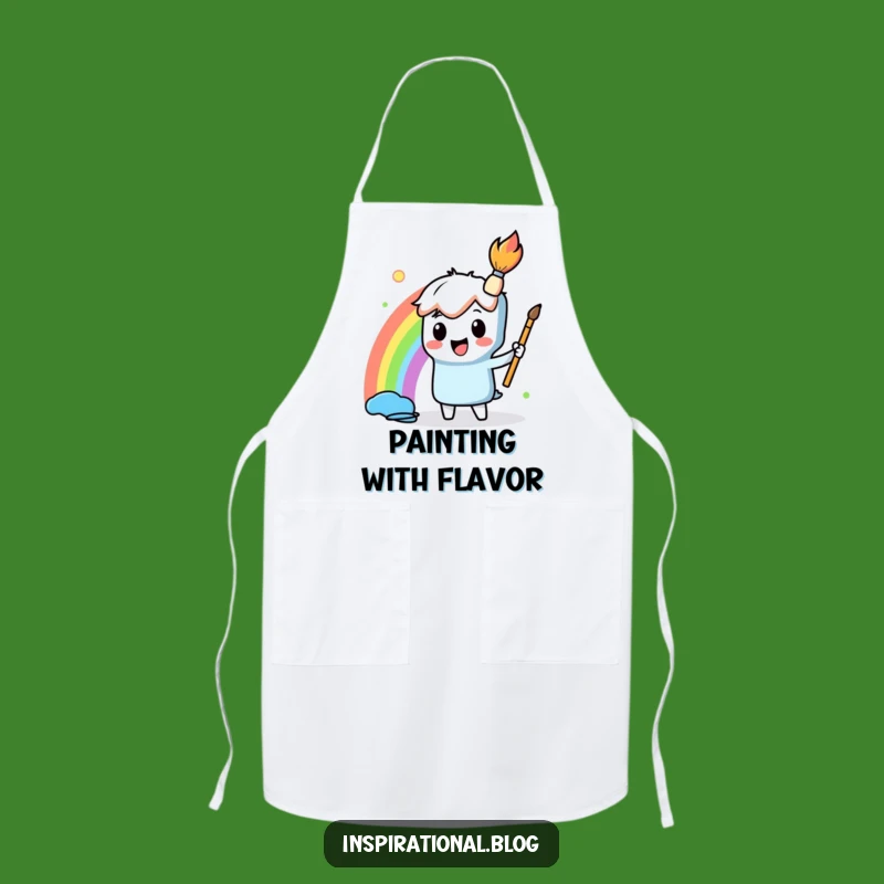 Funny Paintbrush Rainbow Apron - Creative Kitchen Fun Gift