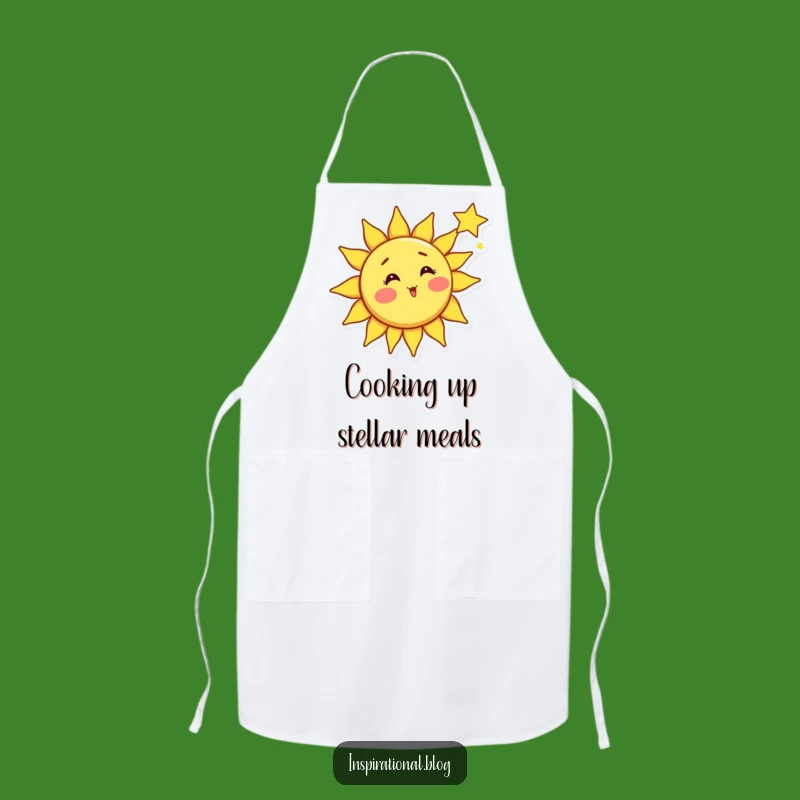 Funny Sun Shooting Star Apron - Whimsical Kitchen Art for Cosmic Cooks