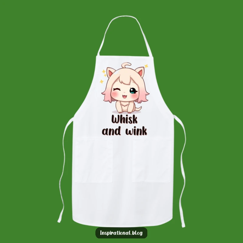 Funny Winking Character Apron: Cook with Sparkle and Playful Sigh