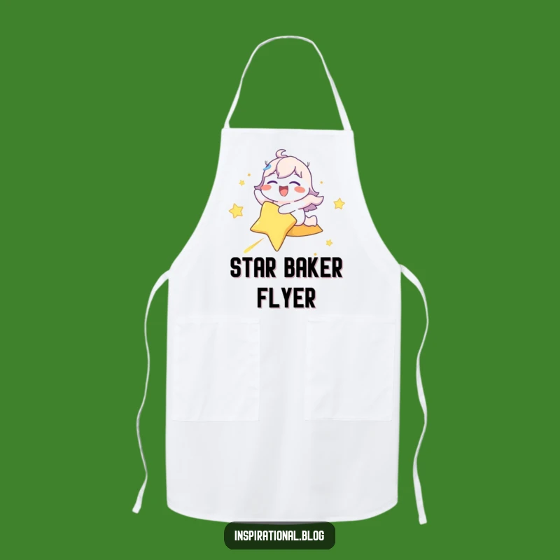 Funny Shooting Star Rider Apron: Joyful Chef Character Kitchen Gift!