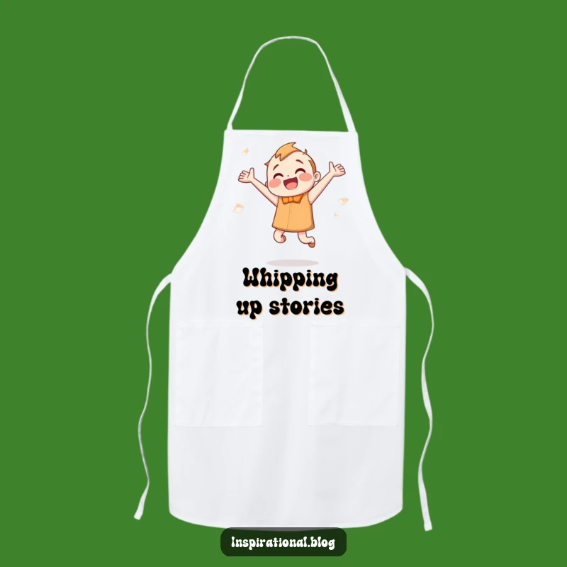 Funny Bookworm Jumping Apron: Cook with Literary Enthusiasm and a Fluttering Page Character