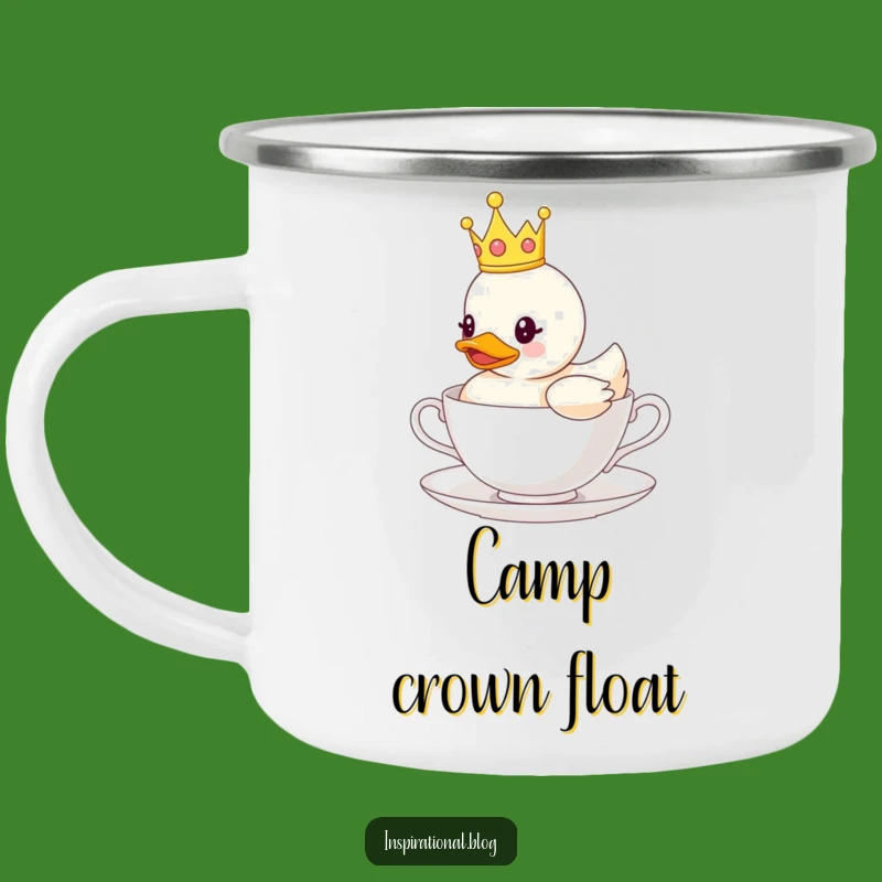 Funny Crown Duck Teacup Camping Mug: Regal Adventures Gift