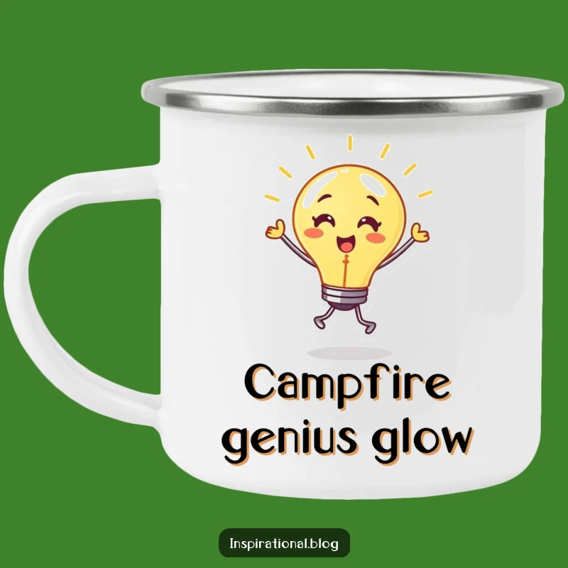 Funny Camp Lightbulb Mug: Glow by the Fire, an Illuminating Funny Gift!