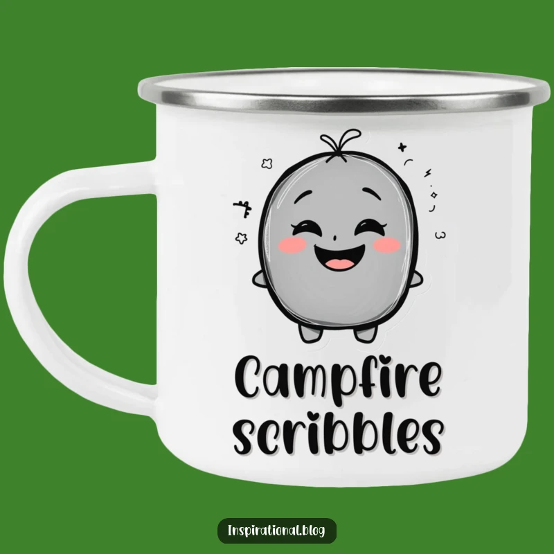 Funny Chalkboard Camping Mug: Doodles and Smiles in the Outdoors