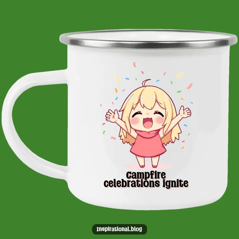 Funny Cheerful Confetti Camping Mug - Celebrate Anywhere!