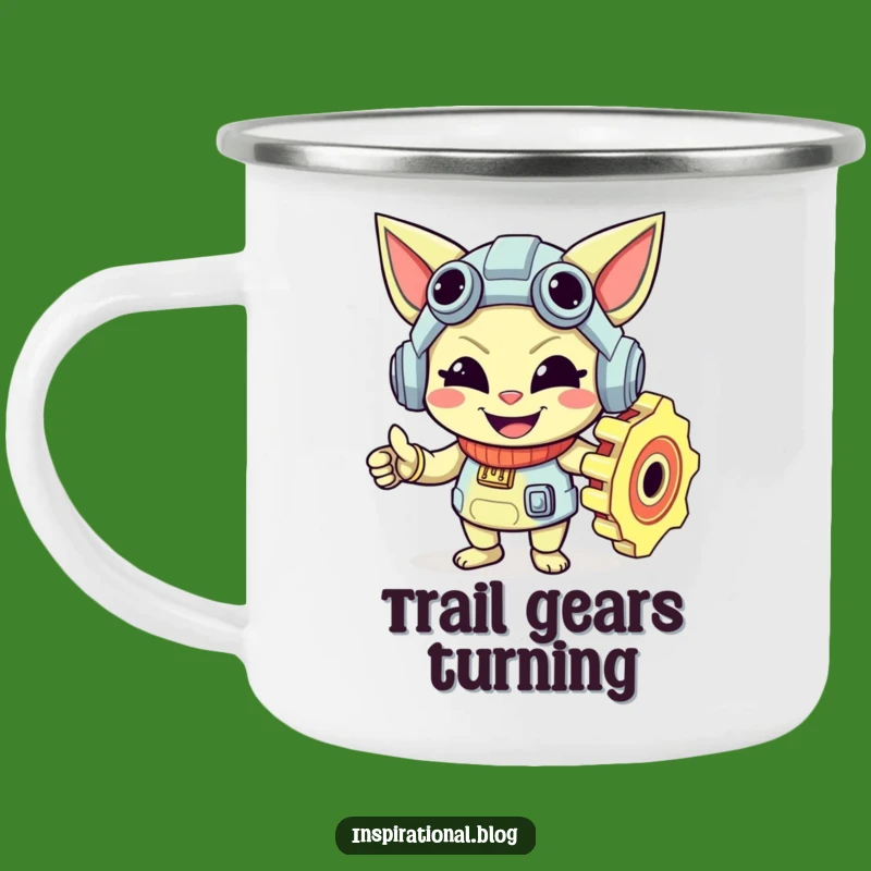 Funny Gear Character Camping Mug: Mechanical Campfire Companion, Terrific Gift!