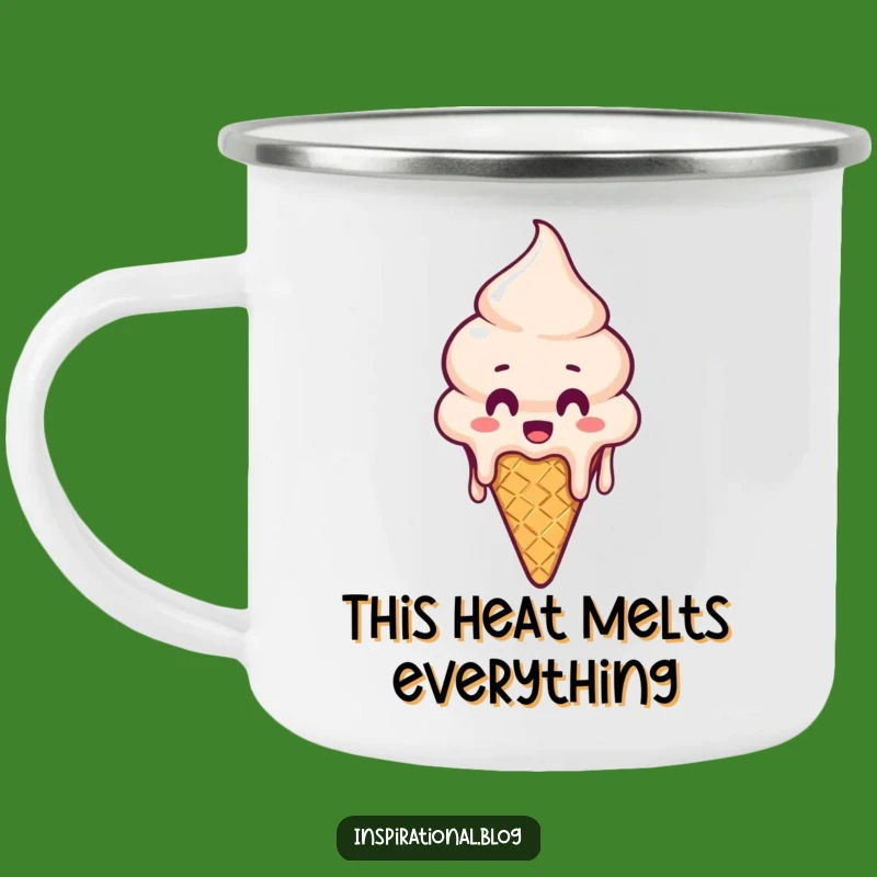 Funny Melting Ice Cream Cone Camping Mug - Sweet Adventure Humor