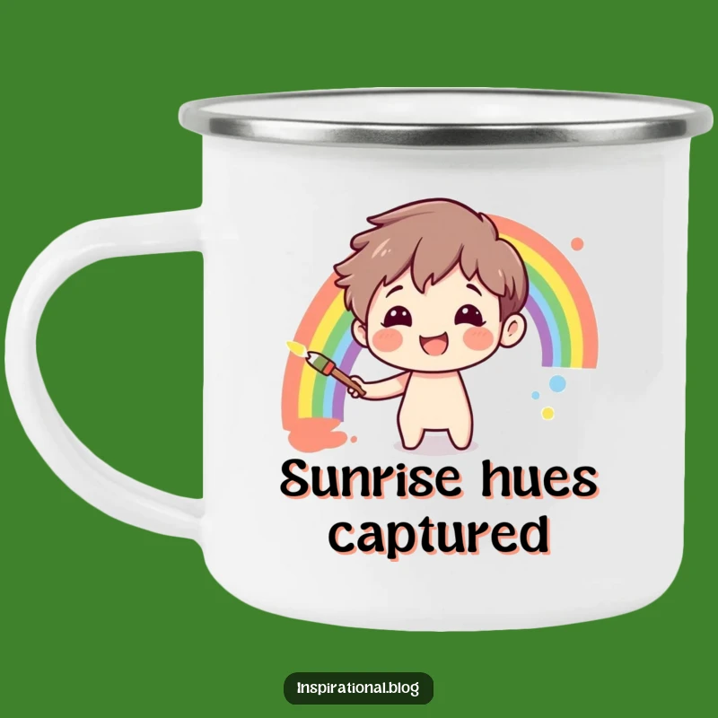 Funny Rainbow Painter Camping Mug: Artful Adventures Await