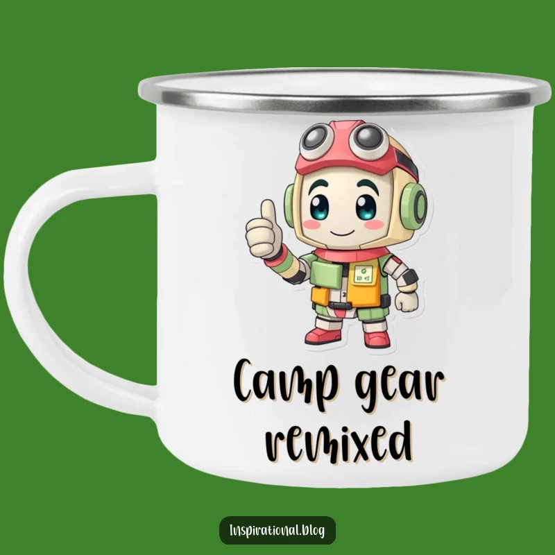 Funny Recycled Camping Mug - Eco Adventure Thumbs Up