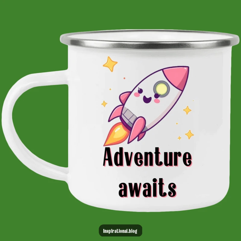 Funny Rocket Ship Camping Mug - Adventure Ready Outdoor Cup Gift