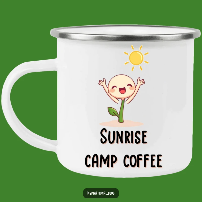 Funny Sprout Sun Reach Camping Mug: Outdoor Growth - Hilarious Sunny Gift