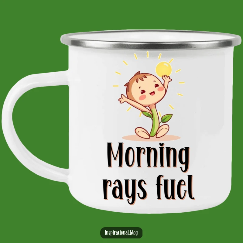 Funny Happy Seedling Camping Mug: Sun-Stretching Adventure Fuel, Terrific Gift!
