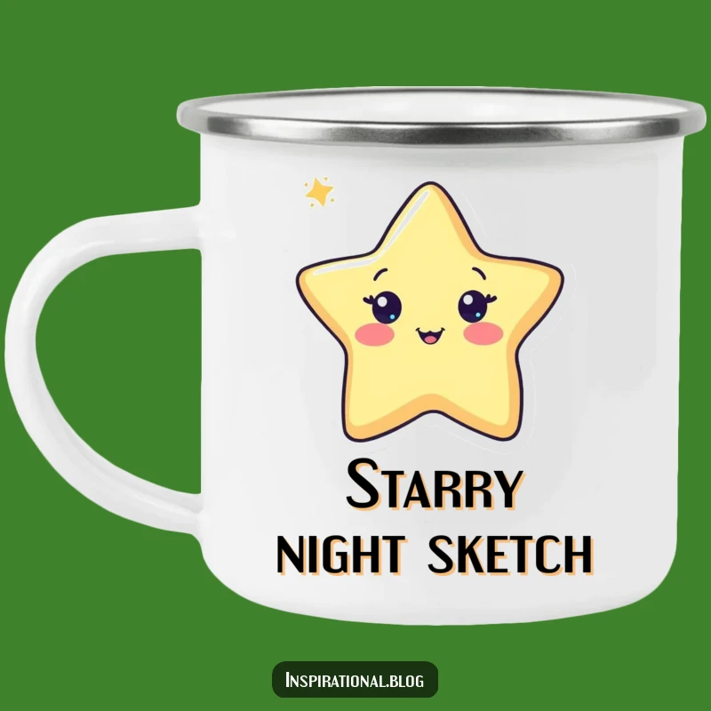Funny Pen Drawing Star Camping Mug - Outdoor Artist Gift