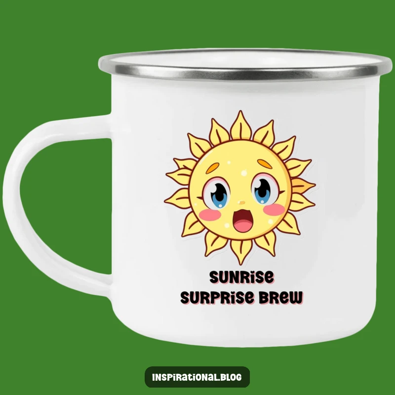 Funny Surprised Sun Camping Mug: Your Wide-Eyed Companion for Adventures