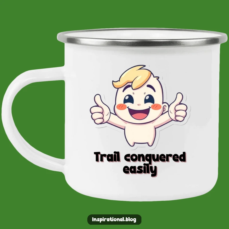 Funny Double Thumbs-Up Camping Mug: Sip with Enthusiasm on Your Adventures