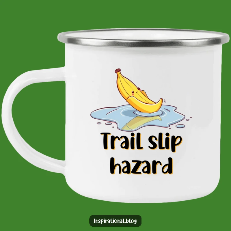 Funny Slipping Banana Peel Camping Mug: Caution & Comedy Outdoors