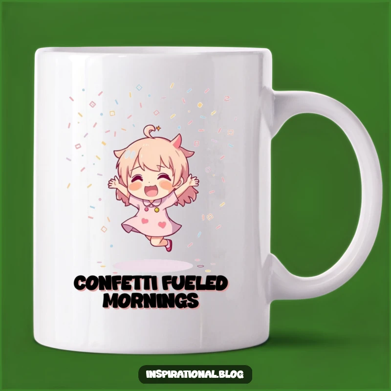 Funny Dancing Confetti Character Mug: Celebrate Life with Hilarious Moves