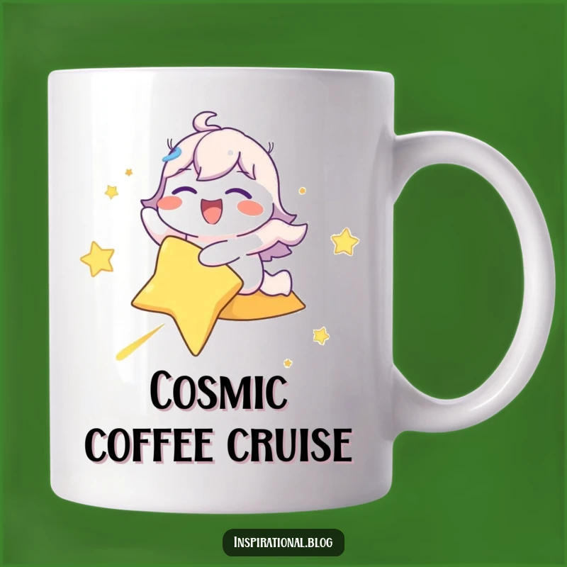 Funny Shooting Star Rider Mug: A Joyful Character Gift for Cosmic Fun!