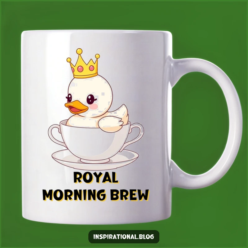 Funny Crown Duck Teacup Mug: Royal Relaxation & Quirky Gift