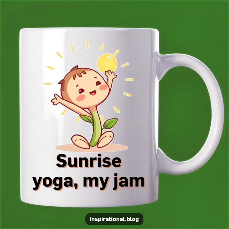 Funny Happy Seedling Mug: A Joyful Stretch Towards the Sun, Perfect Gift!