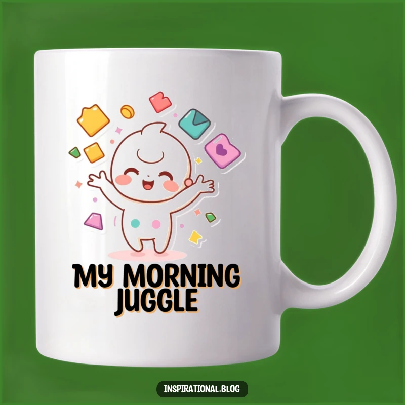 Funny Kawaii Juggling Mug - Colorful Shapes Fun, Perfect Gag Gift