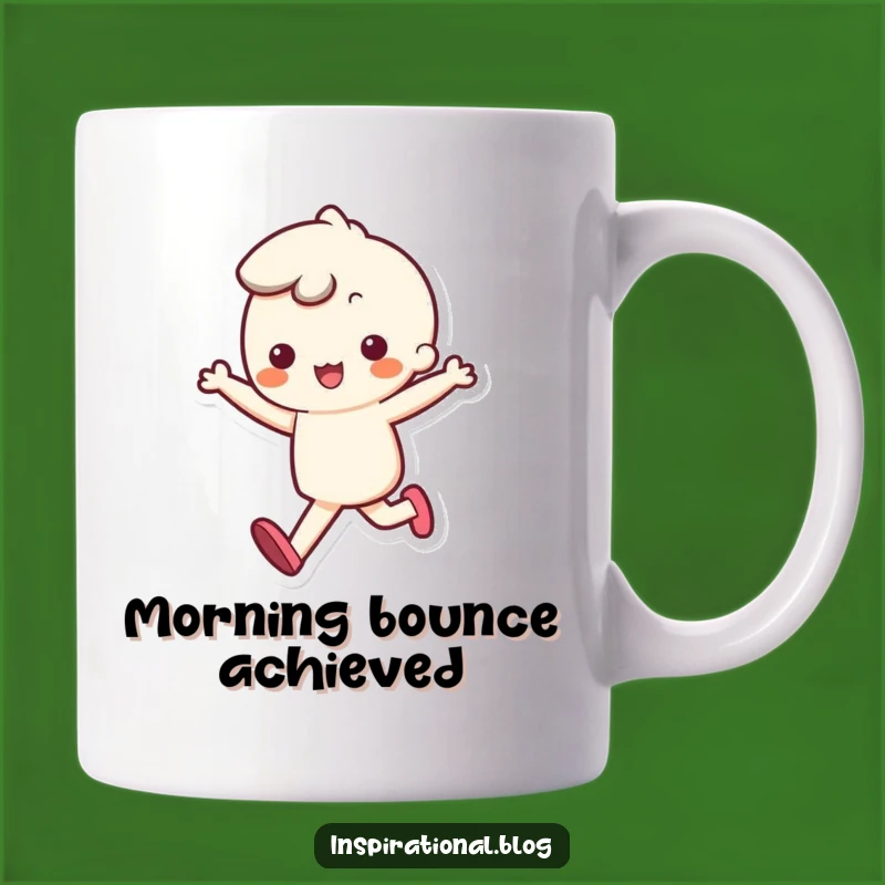 Funny Kawaii Skipping Mug - Happy Bouncy Steps, Perfect Gag Gift