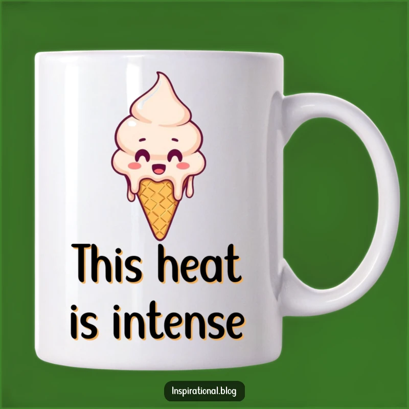 Funny Melting Ice Cream Cone Mug - Surprised & Dripping Humor Gift