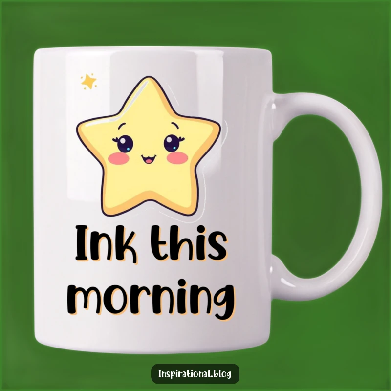 Funny Pen Drawing Star Mug - Cheerful Artist Coffee Cup Gift