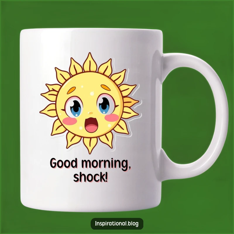 Funny Surprised Sun Mug: Wide-Eyed Wonder, a Hilarious Gift for Morning People