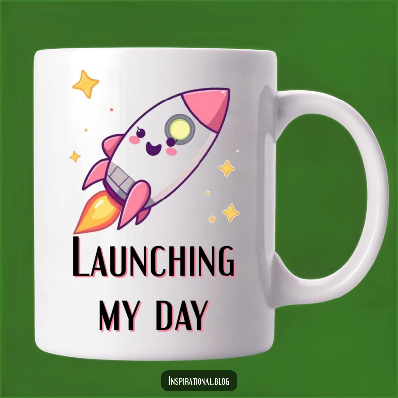 Funny Rocket Ship Mug - Blast Off Your Day with Excitement Gift