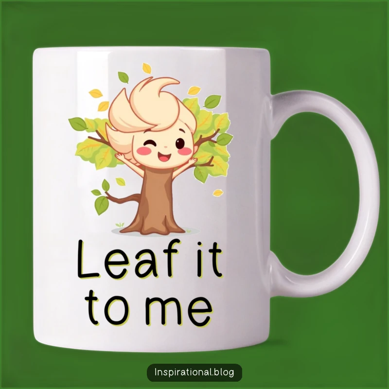 Funny Wind Gust Blowing Leaves Mug - Perfect Autumn Tree Gift