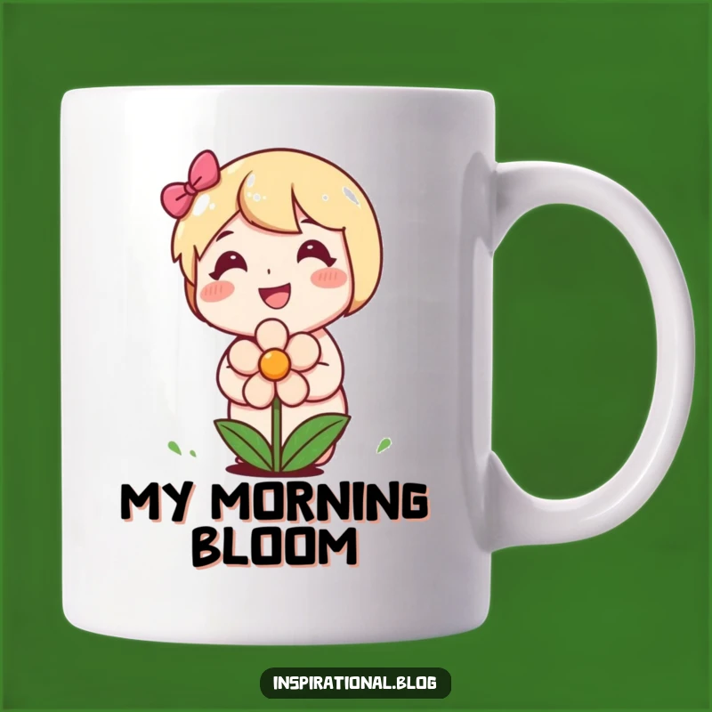 Funny Planting Character Mug: Cheerful Smiling Flower Gift