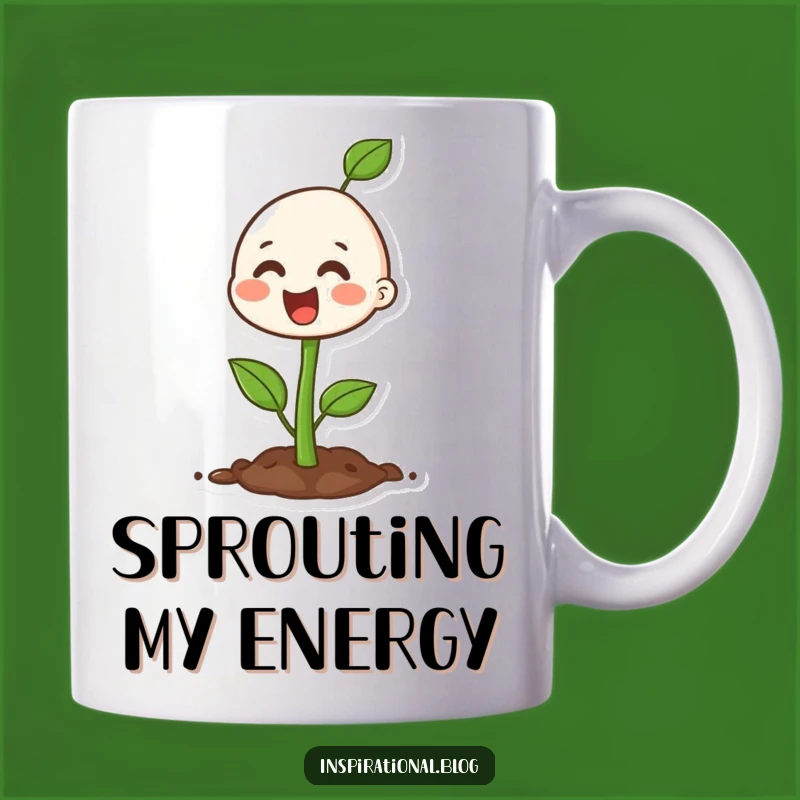 Funny Happy Seedling Mug - Celebrate Growth with a Cheerful Gift
