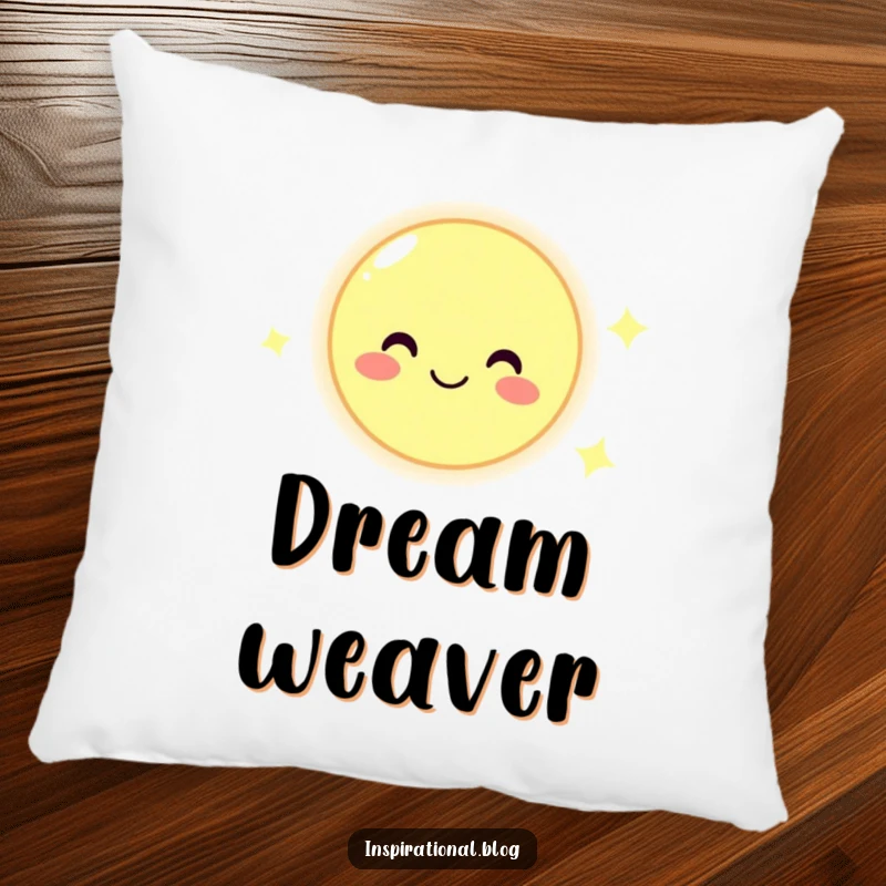 Funny pillow featuring a smiling moon character offering comfort and a cheerful lunar glow, ideal for relaxation.