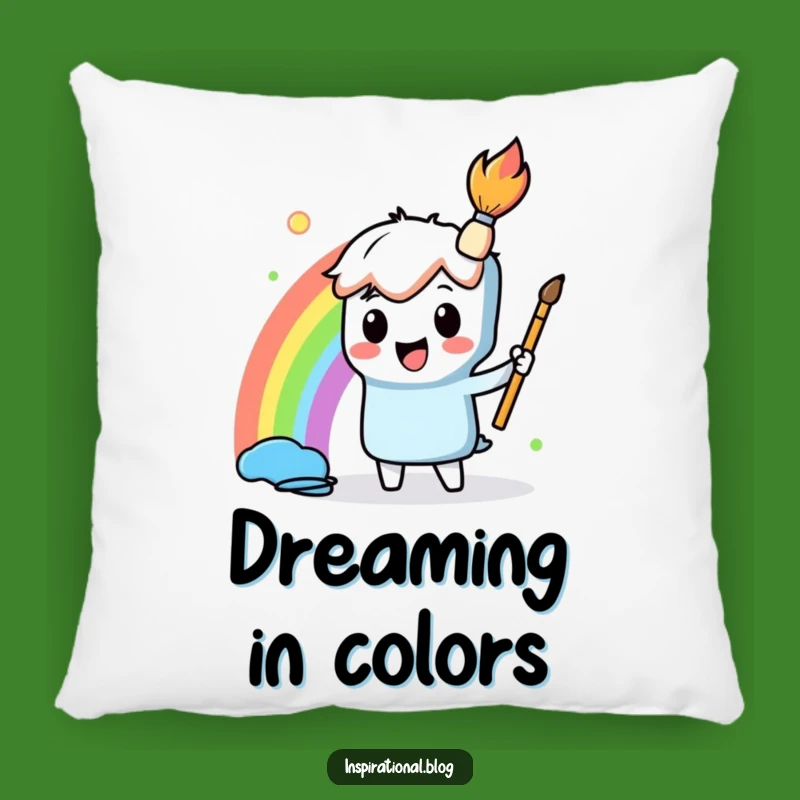 Funny Paintbrush Rainbow Pillow - Cozy & Artistic Decor