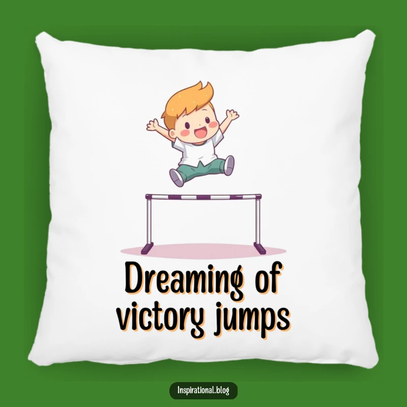 Funny Hurdle Leaper Pillow - Cozy Comfort for Your Triumphant Dreams!