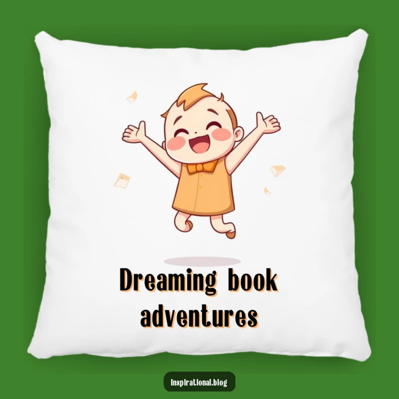 Funny Bookworm Jumping Pillow: Cozy Comfort with an Enthusiastic, Page-Fluttering Character