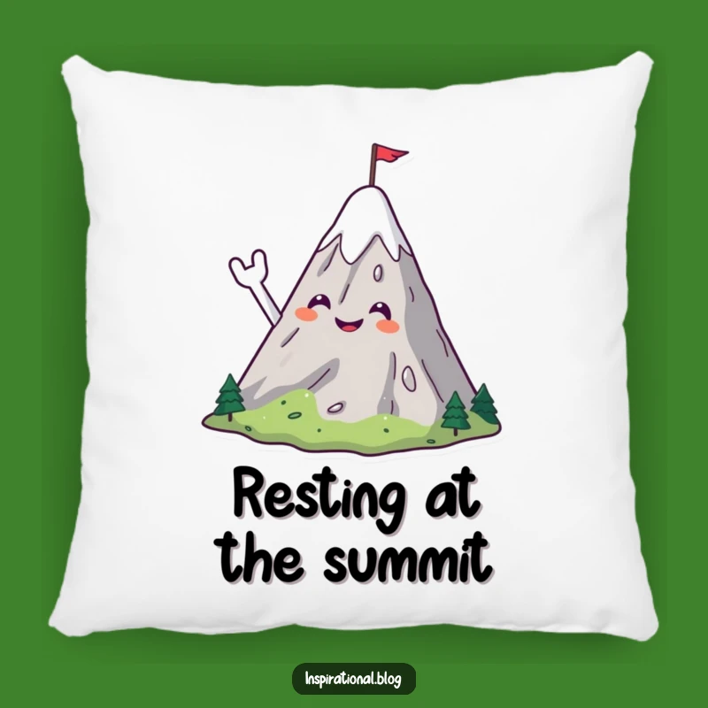 Funny Cozy Mountain Pillow: Rest at the Peak, a Perfect Funny Gift!