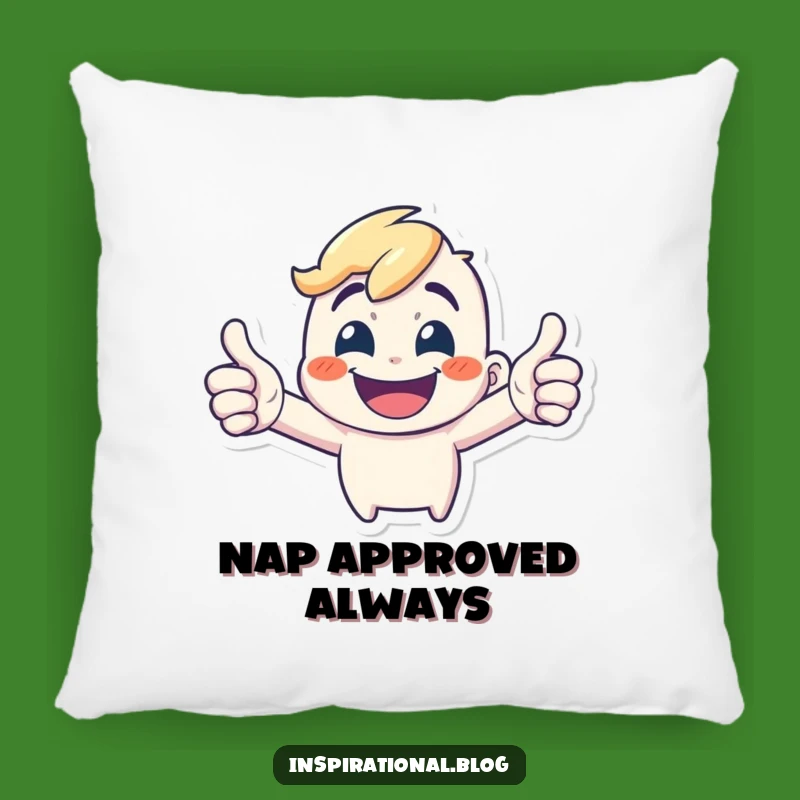 Funny Double Thumbs-Up Pillow: Cozy Comfort with an Energetic, Grinning Character