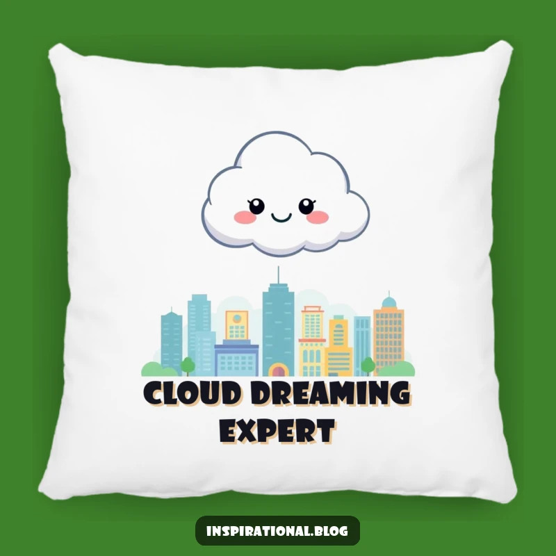Funny Happy Cloud City Pillow: Cozy Comfort with a Cheerful Sky View