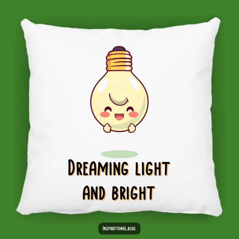 Funny Lightbulb Idea Pillow - Character Peeking From Smiling Lightbulb Cushion