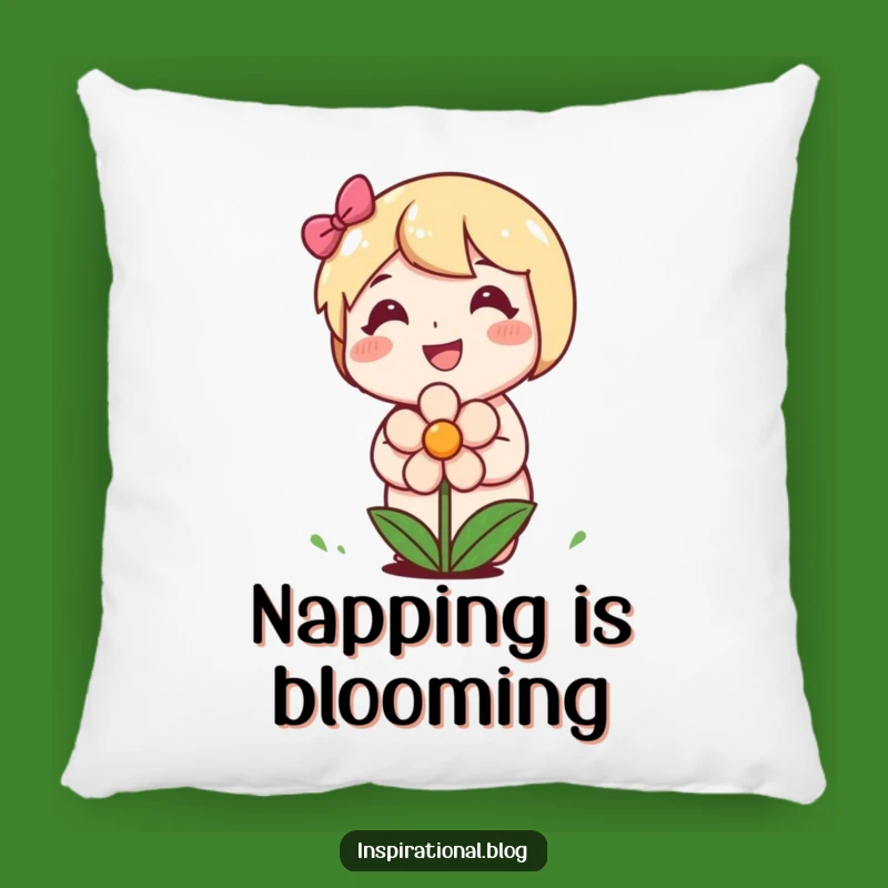 Funny Planting Character Pillow: Cozy Comfort with Smiling Flower