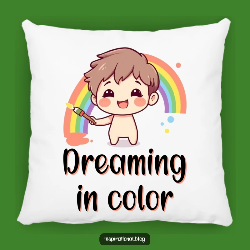 Funny Rainbow Painter Pillow: Cozy Comfort with Artistic Flair