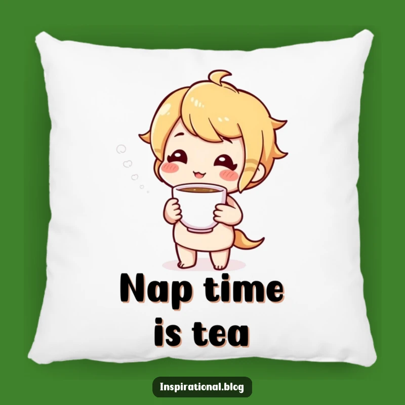 Funny Tea Character Pillow: Cozy Comfort with a Warm Cuppa