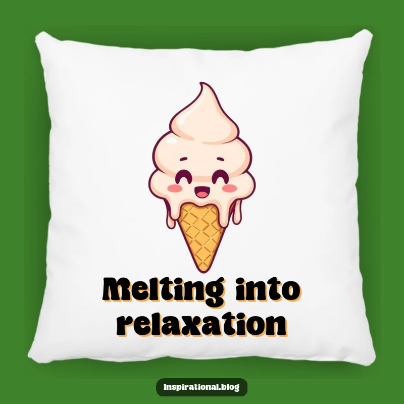 Funny Melting Ice Cream Cone Pillow - Cozy Comfort & Sweet Surprise