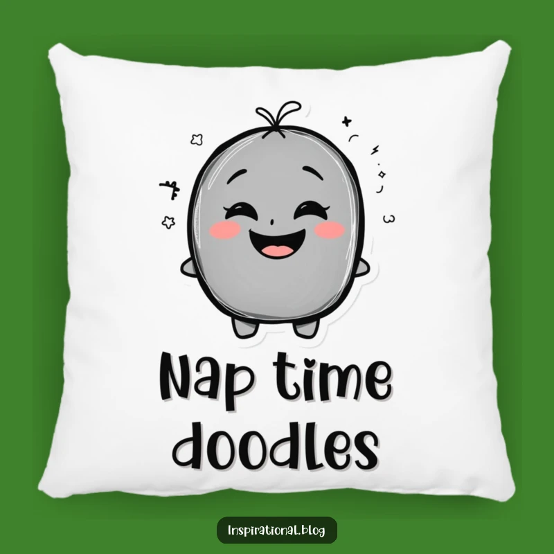 Funny Chalkboard Doodle Pillow: Cozy Comfort with Artistic Smiles