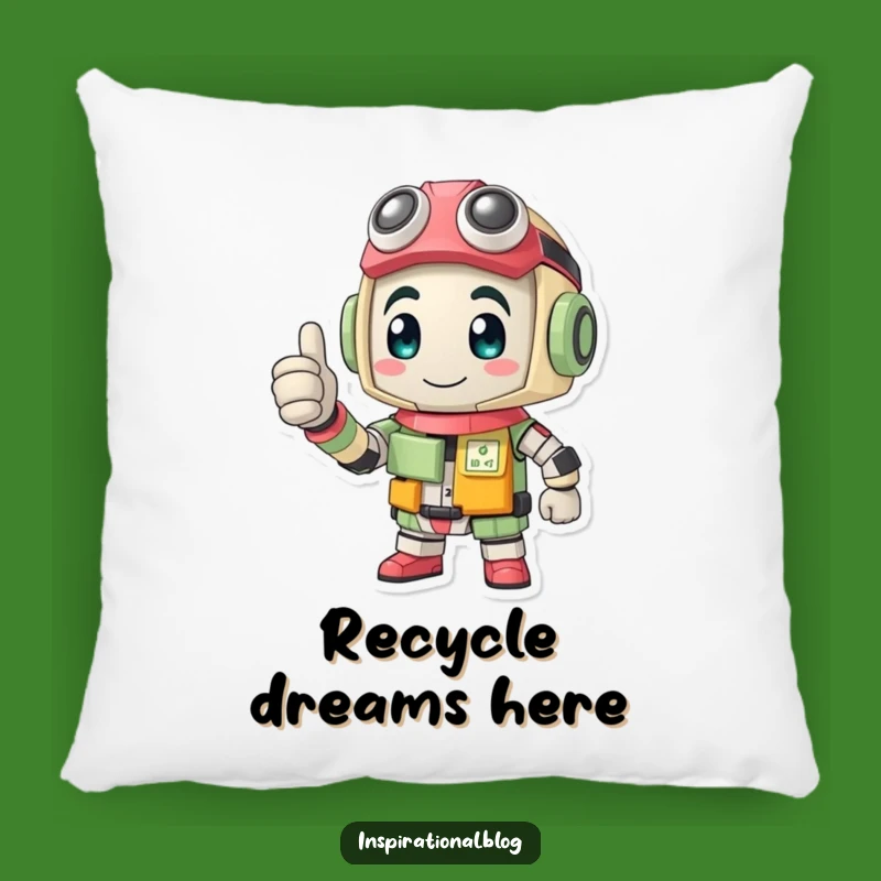 Funny Recycled Pillow - Soft Eco Hero Thumbs Up Gift